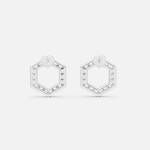 Luxe Hexagon Spark Lab Grown Diamond Earrings